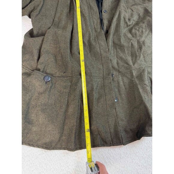 Givenchy En Plus Womens Shearing Wool‎ Button Relaxed Fit Olive Green Coat 16W - Picture 10 of 12